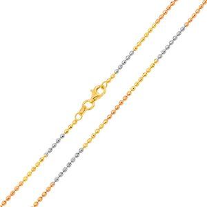 Silver 925 Tri Color Diamond Cut Jianzhi 1.8 mm